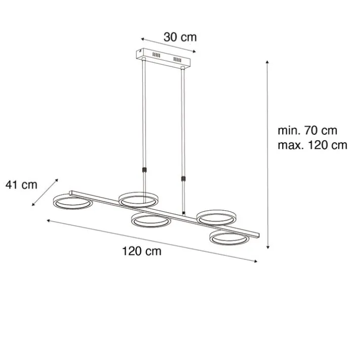 Moderne Hängelampe inkl. LED 3-stufig dimmbar gold 5-flammig - Vivé