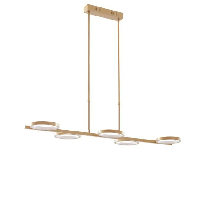 Moderne Hängelampe inkl. LED 3-stufig dimmbar gold 5-flammig - Vivé