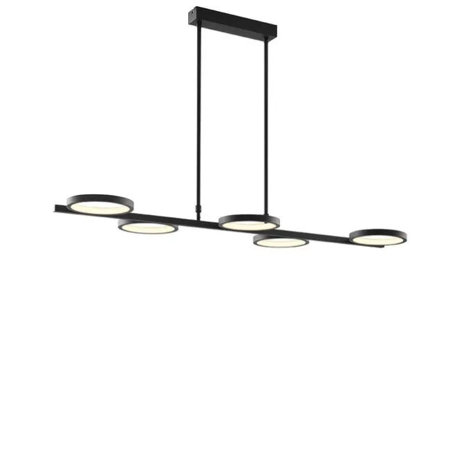 Moderne Hängelampe schwarz inkl. LED 3-stufig dimmbar 5-flammig - Vivé