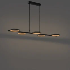 Moderne Hängelampe schwarz inkl. LED 3-stufig dimmbar 5-flammig - Vivé