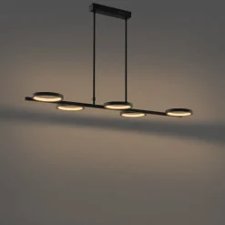 Moderne Hängelampe schwarz inkl. LED 3-stufig dimmbar 5-flammig - Vivé