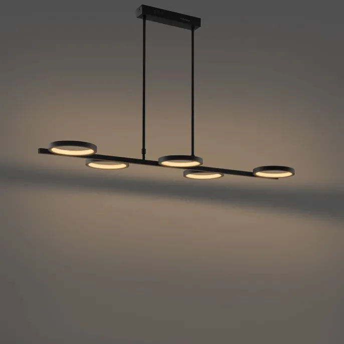 Moderne Hängelampe schwarz inkl. LED 3-stufig dimmbar 5-flammig - Vivé