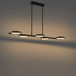 Moderne Hängelampe schwarz inkl. LED 3-stufig dimmbar 5-flammig - Vivé