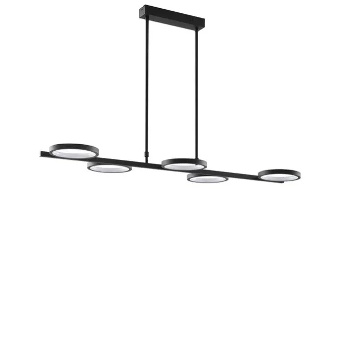 Moderne Hängelampe schwarz inkl. LED 3-stufig dimmbar 5-flammig - Vivé
