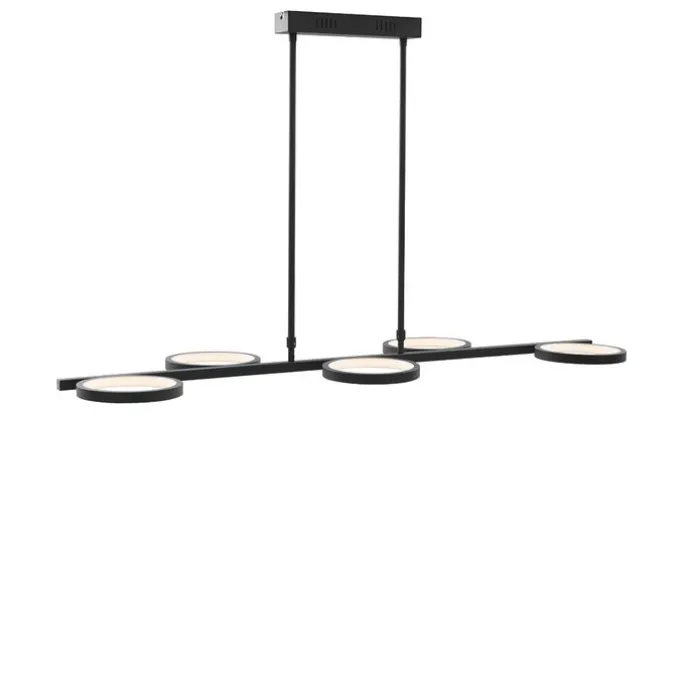 Moderne Hängelampe schwarz inkl. LED 3-stufig dimmbar 5-flammig - Vivé