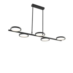 Moderne Hängelampe schwarz inkl. LED 3-stufig dimmbar 5-flammig - Vivé