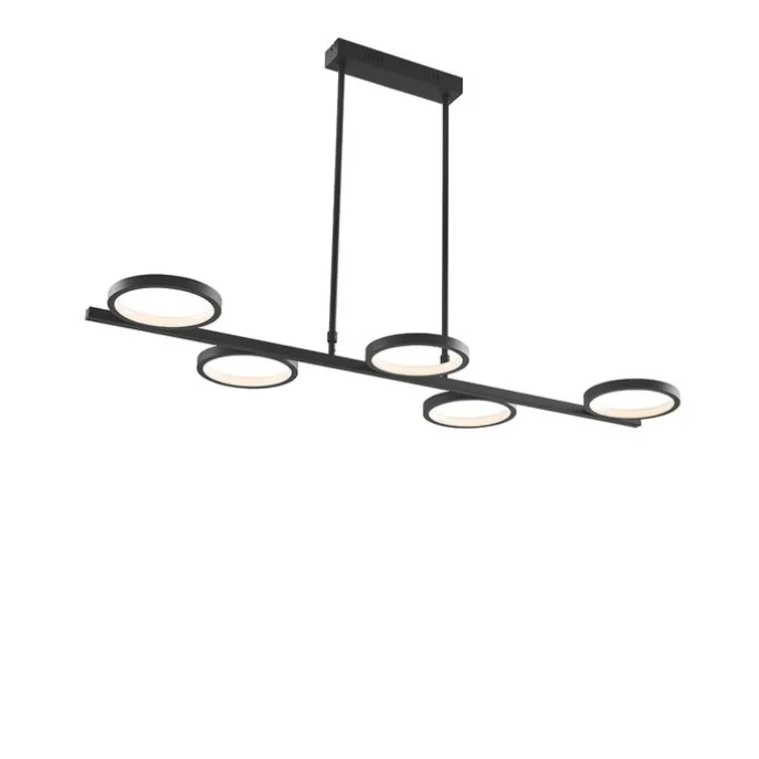 Moderne Hängelampe schwarz inkl. LED 3-stufig dimmbar 5-flammig - Vivé