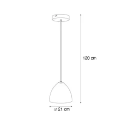 Moderne Hängelampe Schwarz mit grauem Beton - Eton