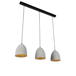 Moderne Hängelampe Schwarz mit grauem Beton 3-flammig - Eton