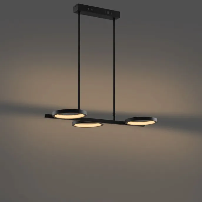 Moderne Hängelampe schwarz inkl. LED 3-stufig dimmbar 3-flammig - Vivé
