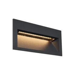 Moderne LED-Wandeinbauleuchte schwarz 16cm inkl. LED IP65 - Mert