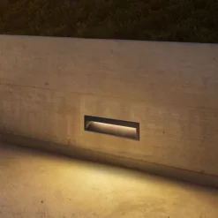 Moderne LED-Wandeinbauleuchte Schwarz 28cm inkl. LED IP65 - Mert