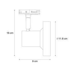 Moderne 1-phasige Schienenstrahler Schwarz GU10 111mm - Iconic Jeany