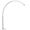 Moderne schwarze Bogenlampe mit weißem, verstellbarem Gestell ohne Schirm - XXL