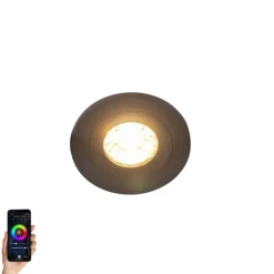 Moderne Smart Einbau Spot schwarz inkl. WiFi GU10 IP54 - Xena Round
