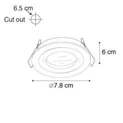Moderne Smart Einbau Spot schwarz inkl. WiFi GU10 IP54 - Xena Round
