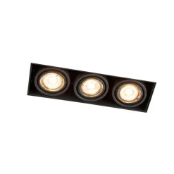 Moderne Smart Einbau Spot schwarz trimmlos inkl. 3 GU10 Wifi - Oneon 3