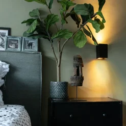 Moderne Smart Wandleuchte schwarz inkl. 2 WiFi GU10 - Sandy