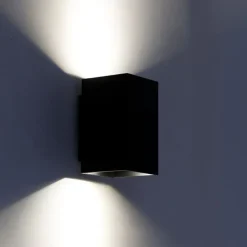 Moderne Smart Wandleuchte schwarz inkl. 2 WiFi GU10 - Sandy