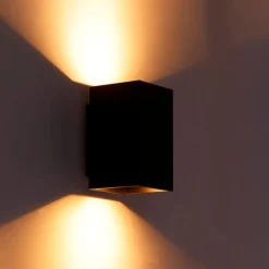 Moderne Smart Wandleuchte schwarz inkl. 2 WiFi GU10 - Sandy