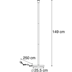 Moderne Stehleuchte schwarz ohne Schirm - Simplo