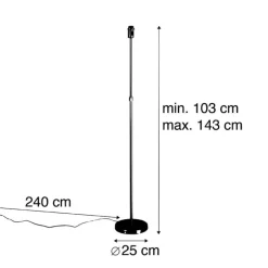 Moderne Stehleuchte schwarz verstellbar - Parte