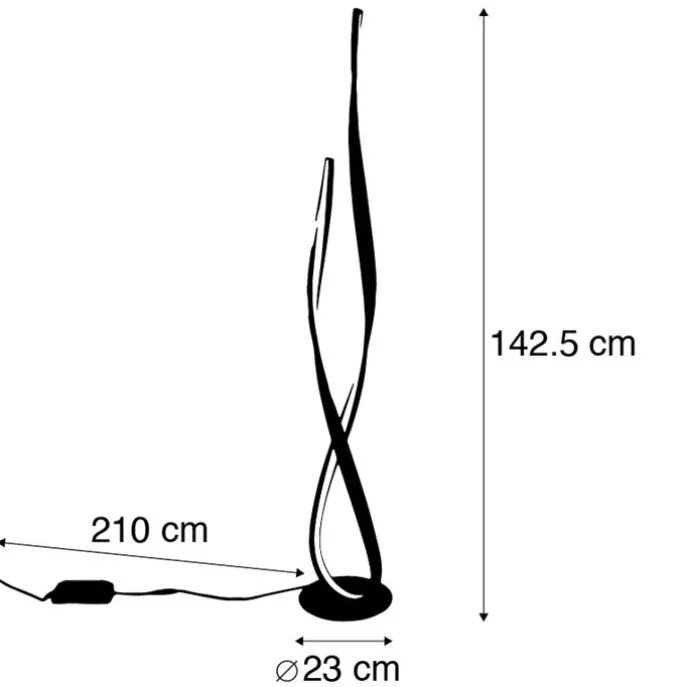Moderne Stehleuchte Stahl inkl. LED und Dimmer - Belinda