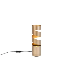 Moderne tafellamp taupe met goud - Stream