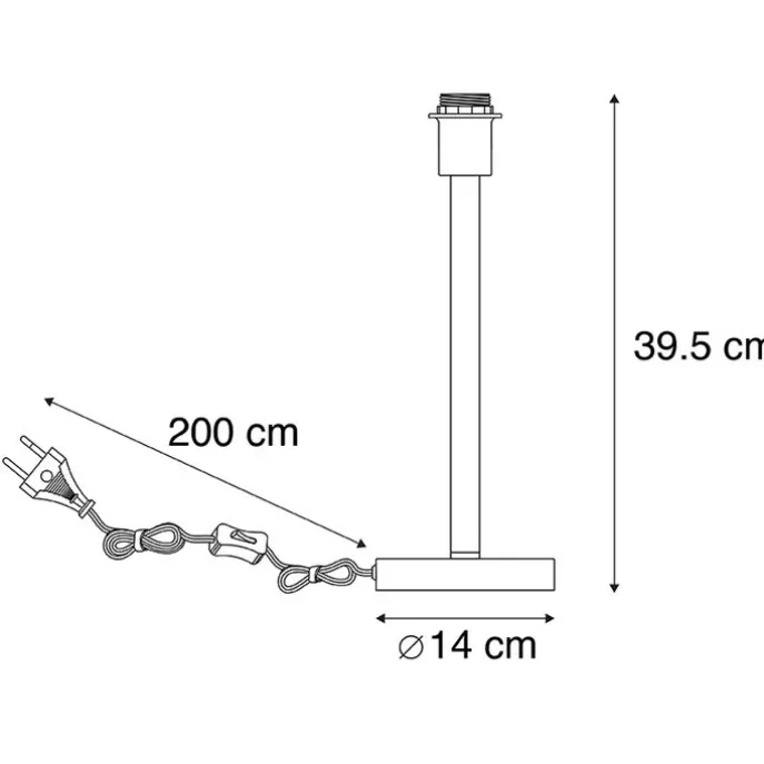 Moderne Tischlampe schwarz ohne Schirm - Simplo