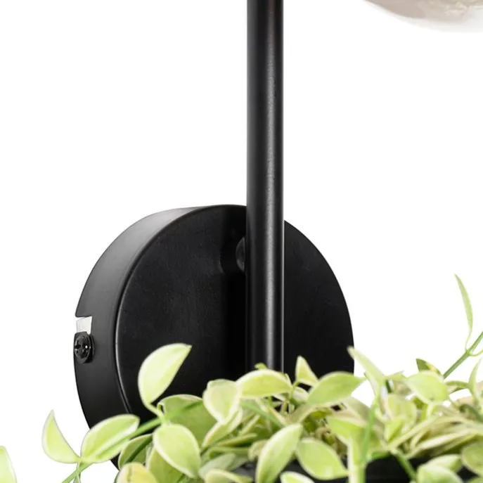 Moderne Wandlampe schwarz mit Glas - Roslini