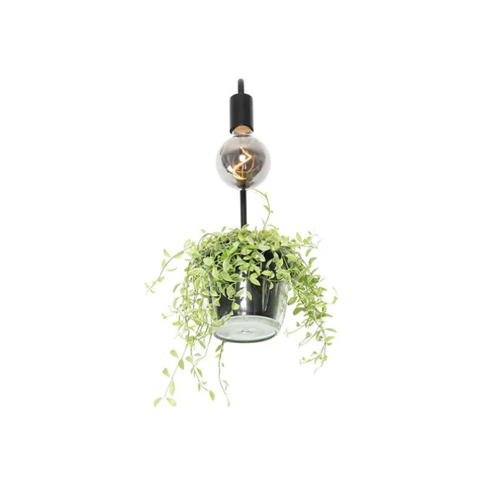 Moderne Wandlampe schwarz mit Glas - Roslini