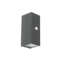 Moderne Wandleuchte anthrazit IP44 mit Bewegungsmelder - Baleno II