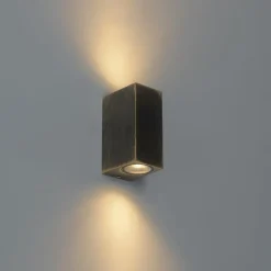 Moderne Wandleuchte Antikgold 2-flammig IP44 - Baleno