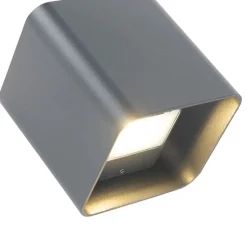 Moderne Wandleuchte dunkelgrau inkl. LED IP54 quadratisch - Evi