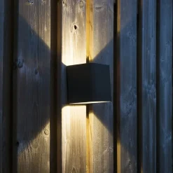 Moderne Wandleuchte dunkelgrau inkl. LED IP54 quadratisch - Evi