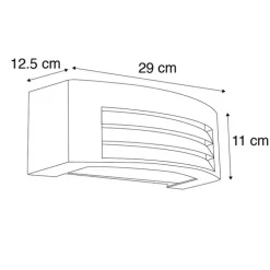 Moderne Wandleuchte hellgrau IP44 - Hurricane 1
