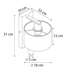 Moderne Wandleuchte schwarz rund mit Leselampe - Puglia