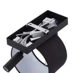 Moderne Wandleuchte schwarz rund mit Leselampe - Puglia