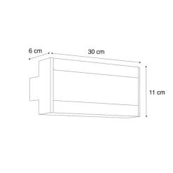 Moderne Wandleuchte schwarz 30cm inkl. LED CCT IP54 - Vanya