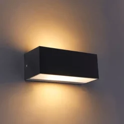 Moderne Wandleuchte schwarz mit Lichteffekt IP54 - Houks