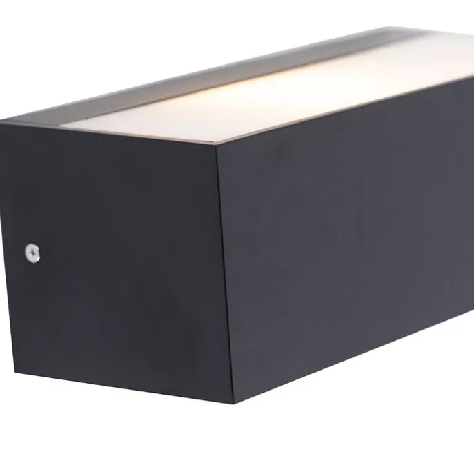 Moderne Wandleuchte schwarz mit Lichteffekt IP54 - Houks