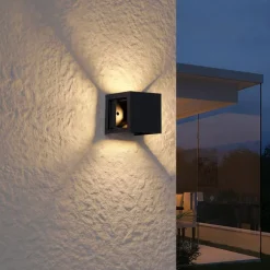 Moderne Wandleuchte Schwarz inkl. LED IP44 - Edwin Quadro