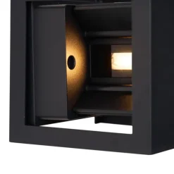 Moderne Wandleuchte Schwarz inkl. LED IP44 - Edwin Quadro