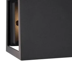 Moderne Wandleuchte Schwarz inkl. LED IP44 - Edwin Quadro