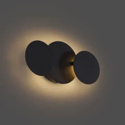 Moderne Wandleuchte Schwarz inkl. LED 3-Stufen Dimmbar 3-Lichter - Sunrise