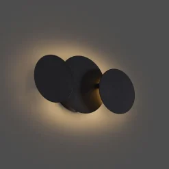 Moderne Wandleuchte Schwarz inkl. LED 3-Stufen Dimmbar 3-Lichter - Sunrise