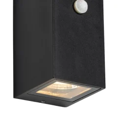 Moderne Wandleuchte schwarz IP44 mit Bewegungsmelder - Baleno II
