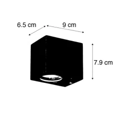 Moderne Wandleuchte schwarz GU10 50mm IP44 - Baleno