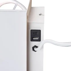 Moderne Wandleuchte weiß mit USB-C und induktivem Ladegerät - Comfort