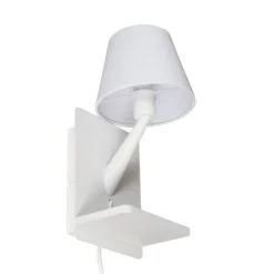 Moderne Wandleuchte weiß mit USB-C und induktivem Ladegerät - Comfort